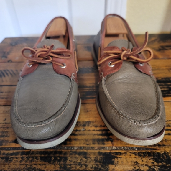 Sperry Top-Sider GOLD CUP A/O 2-Eye Boat Shoe STS11544 Size 11.5 Grey/Oxblood - Picture 5 of 6